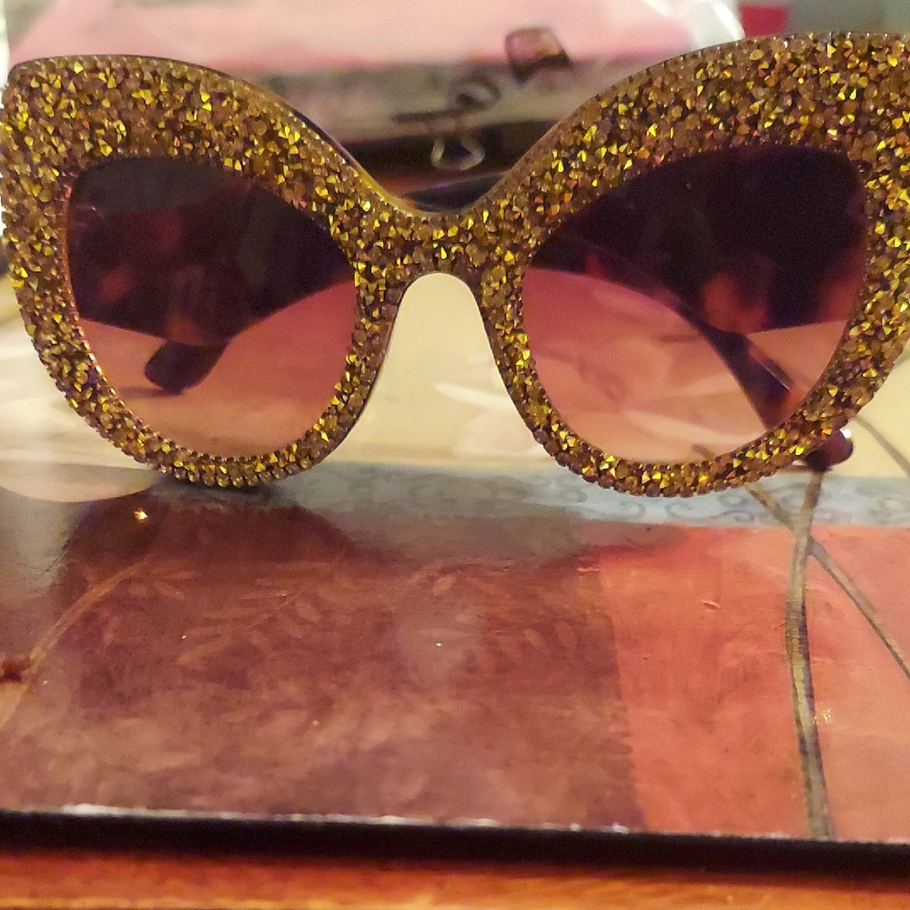 Glittery Gold Sunglasses